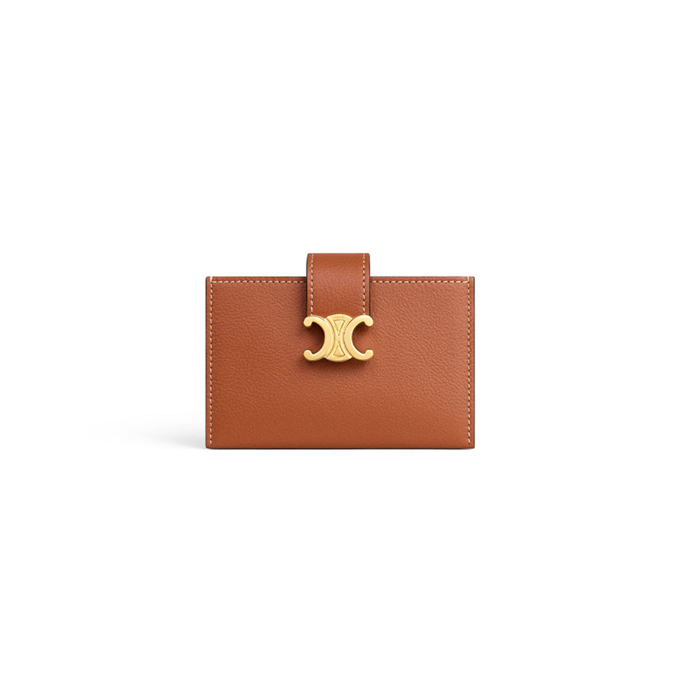 ce1i*e accordeon card holder nino in S*pple grained calfskin 10n843ghh.04lu (11*7*2.5cm)